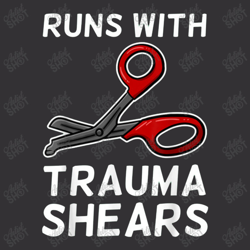 Runs With Trauma Shears Emt Emergency Medical Technician Ems Vintage Hoodie And Short Set | Artistshot