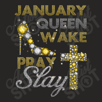 January Queen Bling Shirt, Birthday Bling, Birthday Shirt Ladies Fitted T-shirt | Artistshot