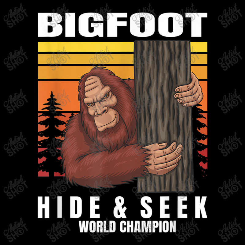 Camping Bigfoot Hiding Behind A Tree Hide Seek World Champion Pocket T-Shirt by urethrapricey | Artistshot