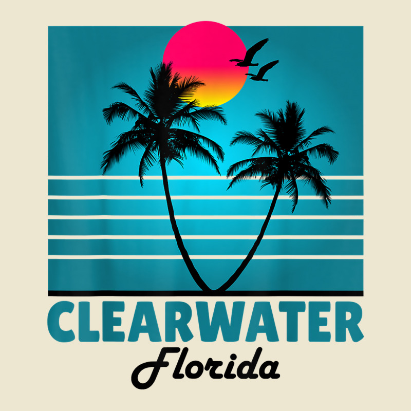 Clearwater Beach Florida Fl Retro Summer Palm Trees Tee T Shirt Cropped Hoodie by nayarilorenzi | Artistshot