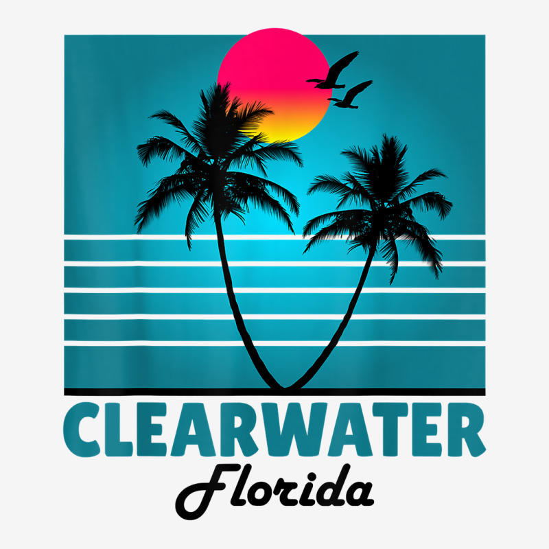 Clearwater Beach Florida Fl Retro Summer Palm Trees Tee T Shirt Ladies Polo Shirt by nayarilorenzi | Artistshot