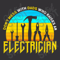 Electrician Dads Who Raises A Electrician Electrician Dad Vintage Hoodie | Artistshot