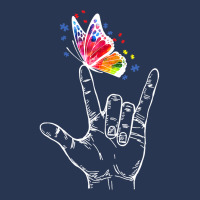 I Love You Hand Sign Language Butterfly Autism Awareness T Shirt Ladies Denim Jacket | Artistshot