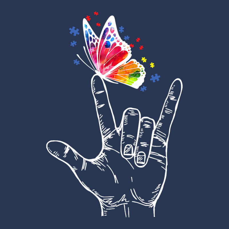 I Love You Hand Sign Language Butterfly Autism Awareness T Shirt Ladies Denim Jacket by HUUY | Artistshot