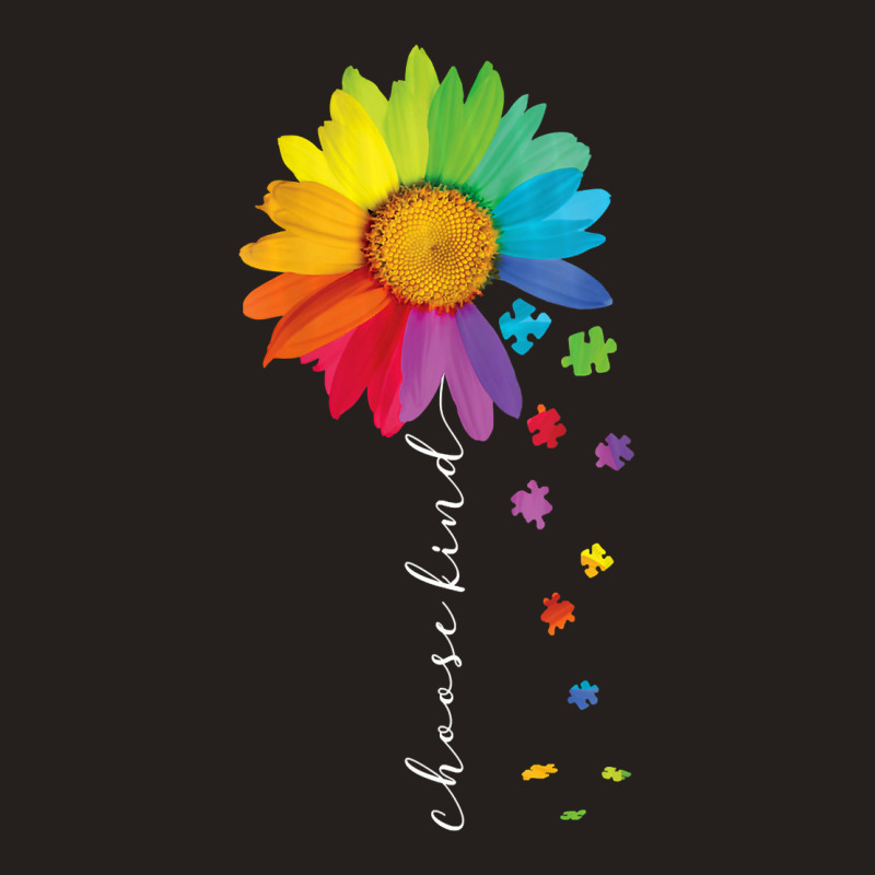 Womens Choose Kind Autism Awareness Rainbow Sunflower Warrior Gifts V Tank Top | Artistshot