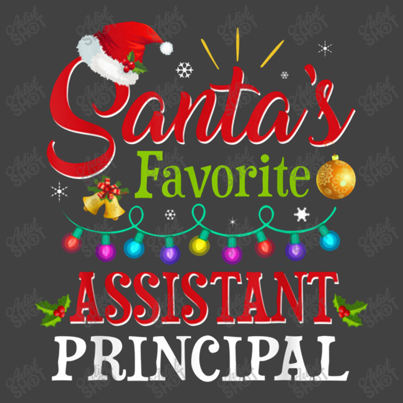 Santa's Favorite Assistant Principal Christmas Light Vintage T-Shirt by dwindupadi | Artistshot