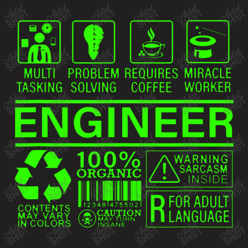 Engineer Definition Gift, It Compuper Skills Multitasking T-shirt | Artistshot