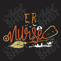 Er Nurse Halloween Ed Emergency Room Nursing Witch On Broom T-shirt | Artistshot