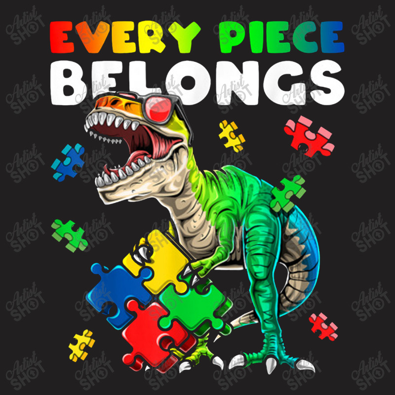 Every Piece Belongs Dinosaur Autism Awareness Puzzle T-shirt | Artistshot