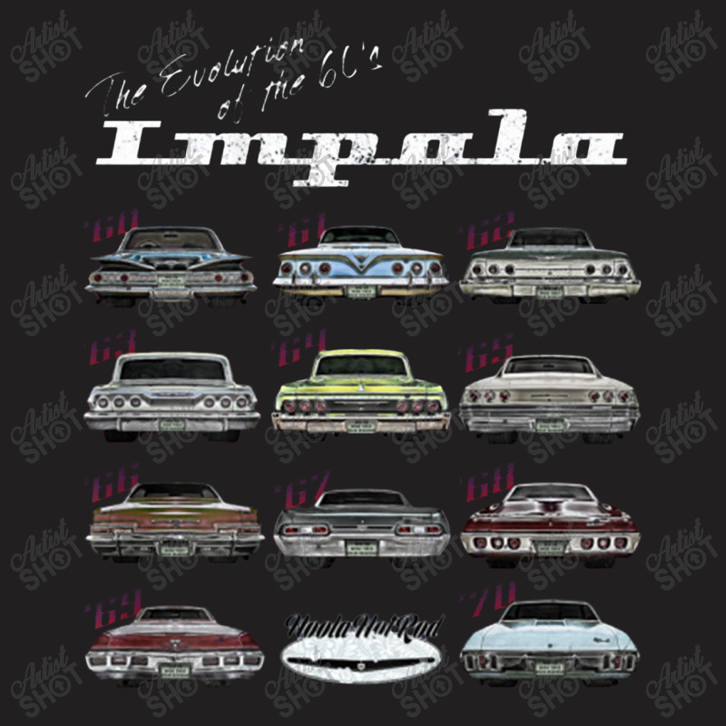 Evolution Of The 60s Impala,1960,hot Rod,muscle Car,mashup T-shirt | Artistshot