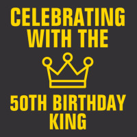 Celebrating With The 50th Birthday King Gold Text Vintage Short | Artistshot