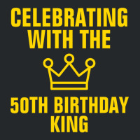 Celebrating With The 50th Birthday King Gold Text Crewneck Sweatshirt | Artistshot