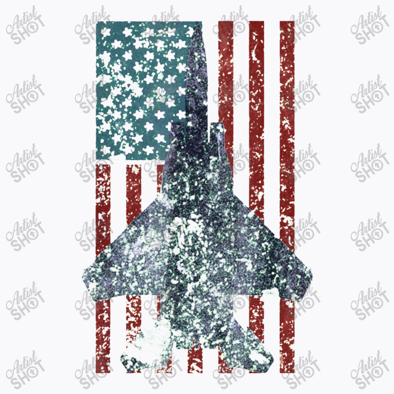 F 15 Eagle Jet Fighter Vintage Color American Flag T-shirt | Artistshot