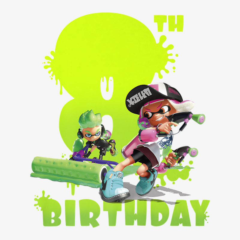 Splatoon Inkling 8th Birthday Green Splatter Portrait Premium T Shirt Landscape Canvas Print | Artistshot