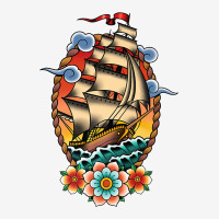 Old School American Traditional Tattoo Flash Clipper Ship Premium T Sh Scorecard Crop Tee | Artistshot