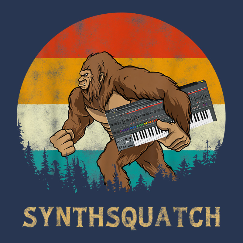 Synthsquatch Bigfoot Holding Synthesizer Synthesiser Design T Shirt Men Denim Jacket | Artistshot