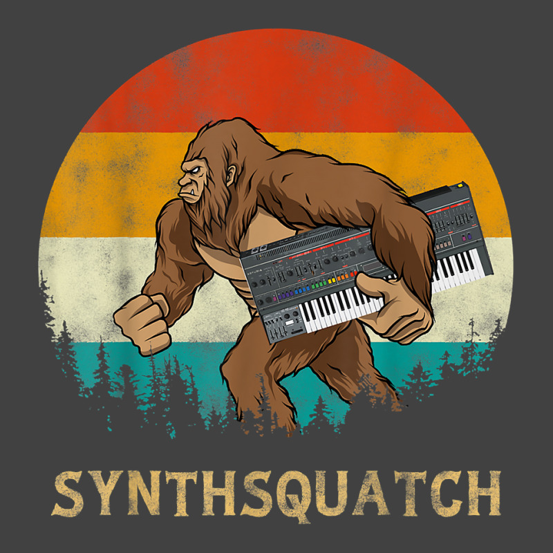 Synthsquatch Bigfoot Holding Synthesizer Synthesiser Design T Shirt Vintage T-shirt | Artistshot