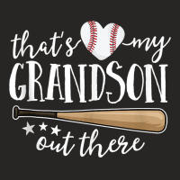 That's My Grandson Out There Gift Women Baseball Grandma Tank Top Ladies Fitted T-shirt | Artistshot