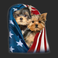 Yorkshire Terrier Us Flag July 4th Patriotic Yorkie Puppies T Shirt Printed Hat | Artistshot