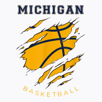 Mi The Wolverine State Distressed Michigan Basketball Hoops T Shirt T-shirt | Artistshot