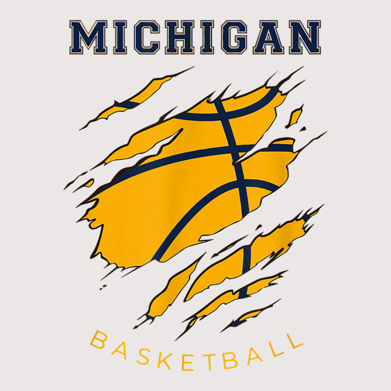 Mi The Wolverine State Distressed Michigan Basketball Hoops T Shirt Pocket T-shirt | Artistshot