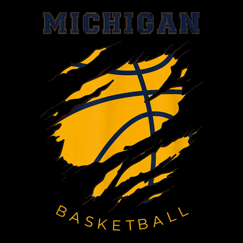 Mi The Wolverine State Distressed Michigan Basketball Hoops T Shirt Lightweight Hoodie | Artistshot