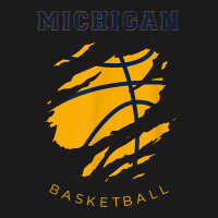 Mi The Wolverine State Distressed Michigan Basketball Hoops T Shirt Full-length Apron | Artistshot