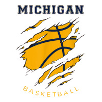 Mi The Wolverine State Distressed Michigan Basketball Hoops T Shirt Sticker | Artistshot