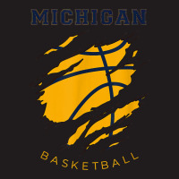 Mi The Wolverine State Distressed Michigan Basketball Hoops T Shirt Waist Apron | Artistshot