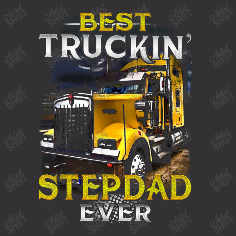 Trucker Father's Day Best Truckin Stepdad Ever Vintage Hoodie And Short Set by guntingkayu | Artistshot