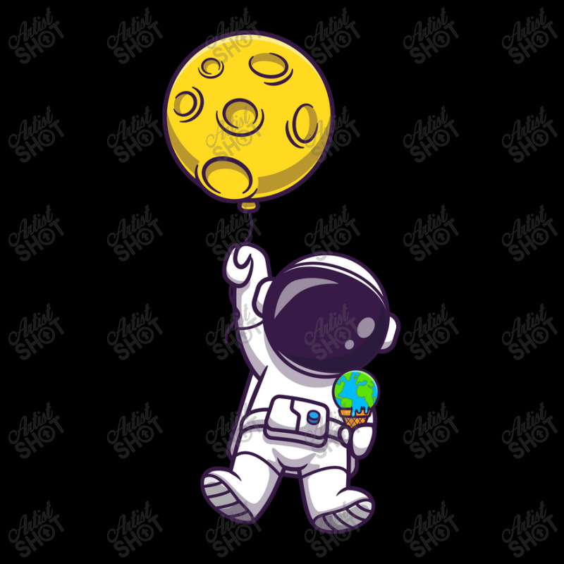 Cute Astronaut Floating With Moon Balloon Cropped Sweater | Artistshot