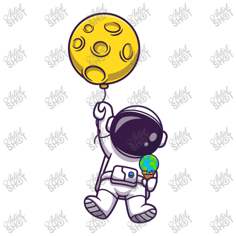 Cute Astronaut Floating With Moon Balloon Maternity Scoop Neck T-shirt | Artistshot