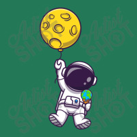 Cute Astronaut Floating With Moon Balloon Ladies Fitted T-shirt | Artistshot