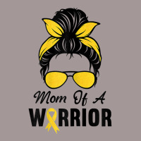 Womens Childhood Cancer Shirt Awareness Mom Of A Warrior Messy Bun T S Vintage Hoodie | Artistshot