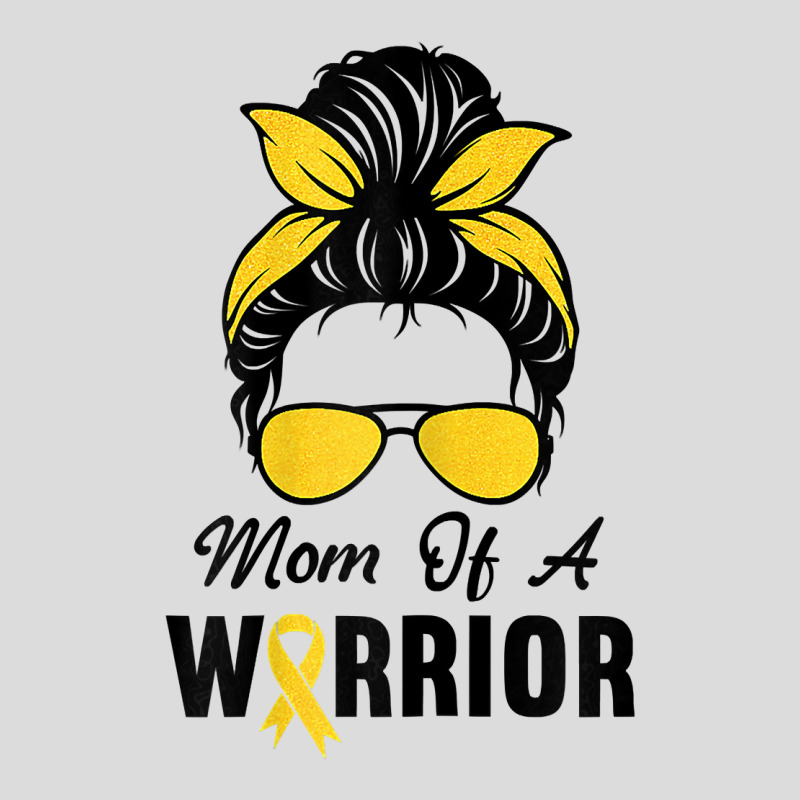 Womens Childhood Cancer Shirt Awareness Mom Of A Warrior Messy Bun T S Men's Polo Shirt | Artistshot