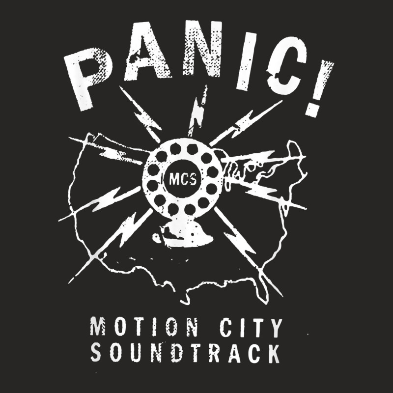 Motion City Soundtrack   Panic   Official Merchandise T Shirt Ladies Fitted T-Shirt by johnjosephmenk | Artistshot