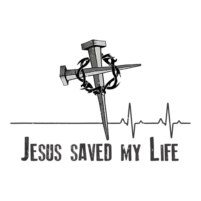Jesus Saved My Life. Crown Of Thorns, And Nails Over Cross T Shirt Crop