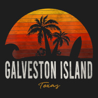 Womens Galveston Island Tx Texas Beach Palms Vacation Surf Sundown V N Classic T-shirt | Artistshot