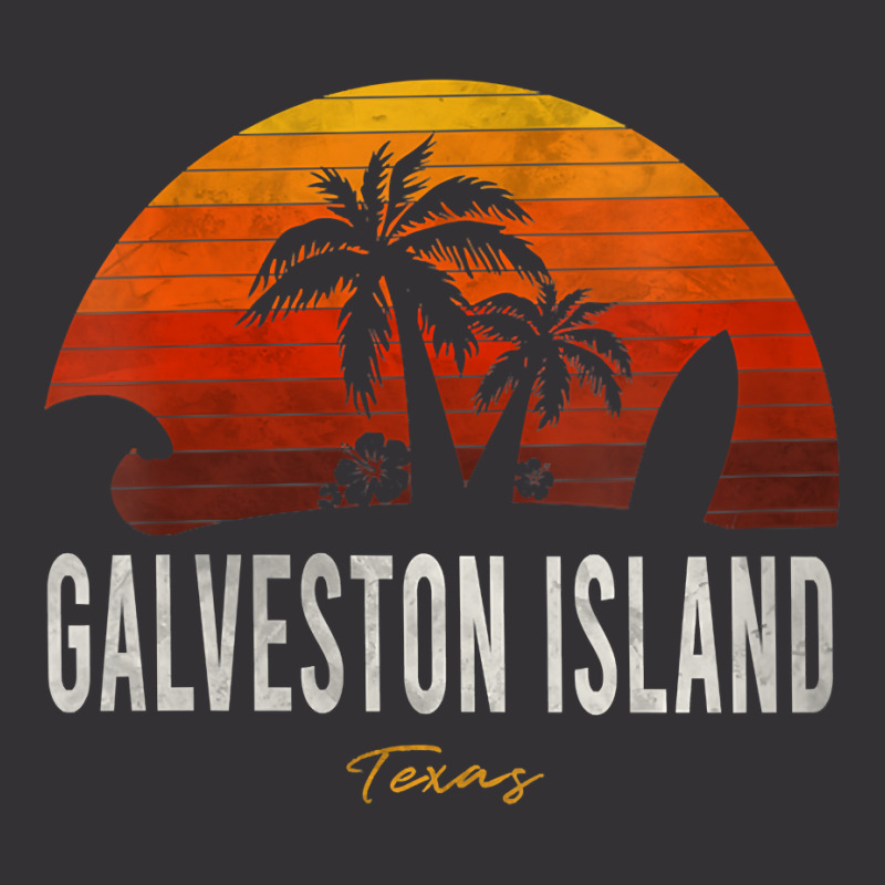 Womens Galveston Island Tx Texas Beach Palms Vacation Surf Sundown V N Vintage Hoodie And Short Set by caroldian | Artistshot