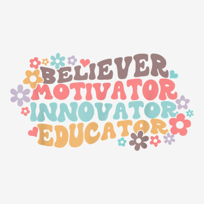 Believer Motivator Innovator Educator Retro Teacher Gifts T Shirt Adjustable Cap by kasaqcsegurc | Artistshot