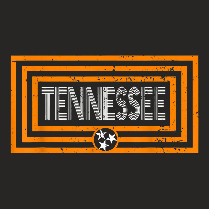 Orange & White Tennessee State Flag Retro Vintage Tennessee T Shirt Ladies Fitted T-Shirt by valerietaverna | Artistshot