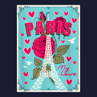 Lovely Paris France Eiffel Tower With Roses Illustration T Shirt Women's V-neck T-shirt | Artistshot