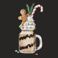 Gingerbread Man Candy Monstershake T  Shirt Christmas Gingerbread Choc Ladies Fitted T-shirt | Artistshot