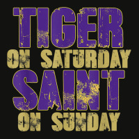 Tiger On Saturday Saint On Sunday   Louisiana Football Gift T Shirt Scorecard Crop Tee | Artistshot