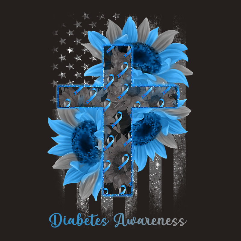 Diabetes Diabetic Blue Ribbon Sunflower Christian Cross 61 Diabetes Aw Tank Top by pester | Artistshot