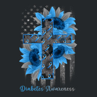 Diabetes Diabetic Blue Ribbon Sunflower Christian Cross 61 Diabetes Aw Crewneck Sweatshirt | Artistshot