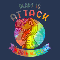 Tie Dye Ready To Attack Middle Back To School Dinosaur T Shirt Men Denim Jacket | Artistshot