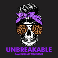 Alzheimers Unbreakable Alzheimer Warrior Skull Halloweenfor Woman 22 A T-shirt | Artistshot