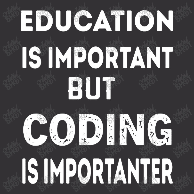 Education Is Important But Coding Is Importanter Vintage Hoodie And Short Set by LemonTees | Artistshot