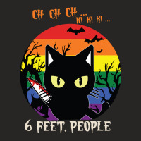 Black Cat 6 Feet People In Halloween 232 Cat Lover Ladies Fitted T-shirt | Artistshot